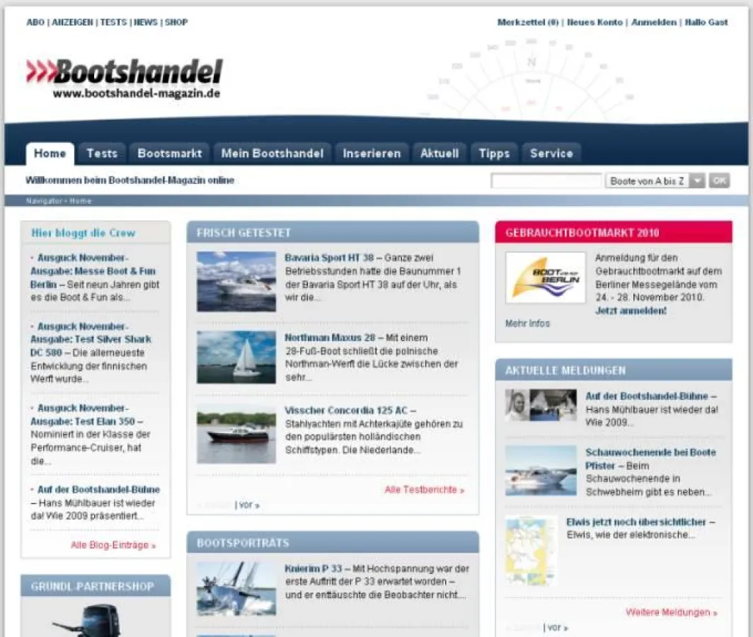 Portal-Website bootshandel-magazin.de