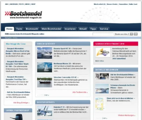 Relaunch der Portal-Website des Bootshandel-Magazins mit SixCMS Bild: Relaunch der Portal-Website des Bootshandel-Magazins mit SixCMS