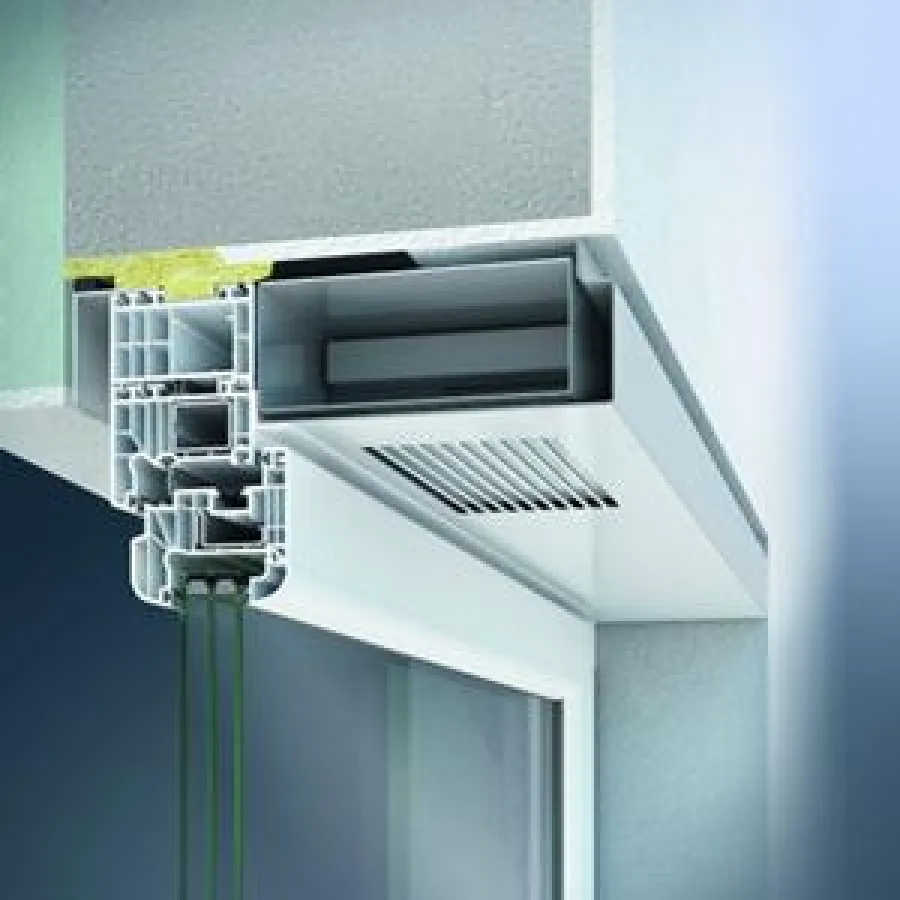 Fensterintegrierte Lüftung mit Wärmerückgewinnung – Schüco „Vento Therm“ (Foto: Schüco International KG)