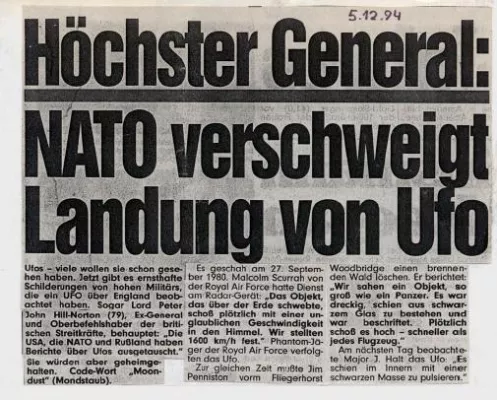 Vor 35 Jahren: Was es mit dem ´Heiligen Gral´ der UFOlogie im Rendlesham Forest ganz simpel auf sich hat Bild: Vor 35 Jahren: Was es mit dem ´Heiligen Gral´ der UFOlogie im Rendlesham Forest ganz simpel auf sich hat