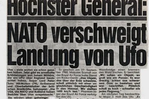 Bild: Vor 35 Jahren: Was es mit dem ´Heiligen Gral´ der UFOlogie im Rendlesham Forest ganz simpel auf sich hat