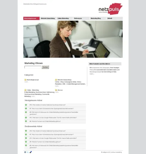Bild: Die netzpuls AG lanciert eine Marketing – Wissensdatenbank online.