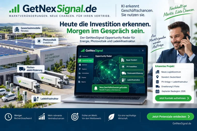 Energievertrieb: Neue PV- und Ladeinfrastruktur-Projekte erkennen, bevor der Wettbewerb sie entdeckt Bild: Energievertrieb: Neue PV- und Ladeinfrastruktur-Projekte erkennen, bevor der Wettbewerb sie entdeckt