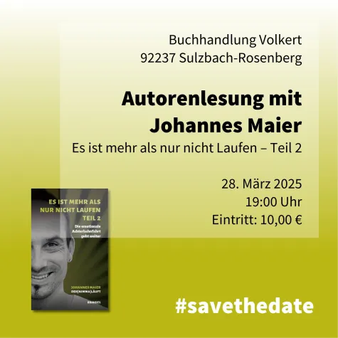 Bild: Buchvorstellung: Johannes Maier liest aus Es ist mehr als nur nicht Laufen – Teil 2