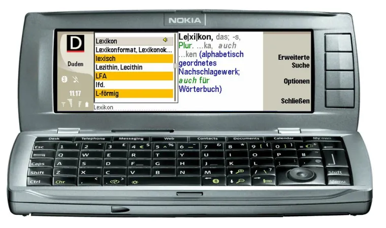 Der Duden jetzt auch für Nokia Communicator 9300/9500 Bild: Der Duden jetzt auch für Nokia Communicator 9300/9500