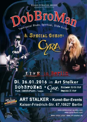 Bild: DobBroMan - Blues, Slide-Gitarrist+Special Guest: Cyra live im ART Stalker