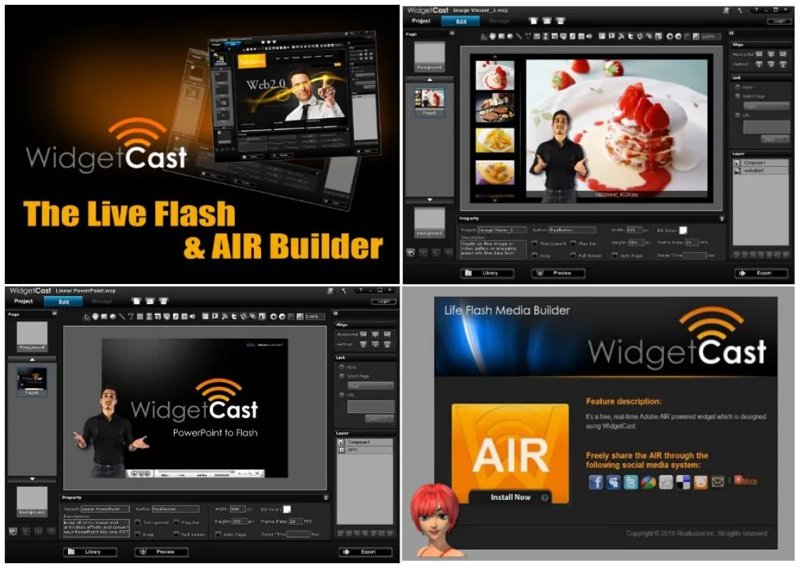 Reallusion bringt Update für Flash Authoring und AIR Builder WidgetCast 2.5