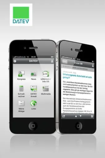 Jederzeit auch unterwegs gut informiert - insertEFFECT entwickelt neue DATEV-App Bild: Jederzeit auch unterwegs gut informiert - insertEFFECT entwickelt neue DATEV-App