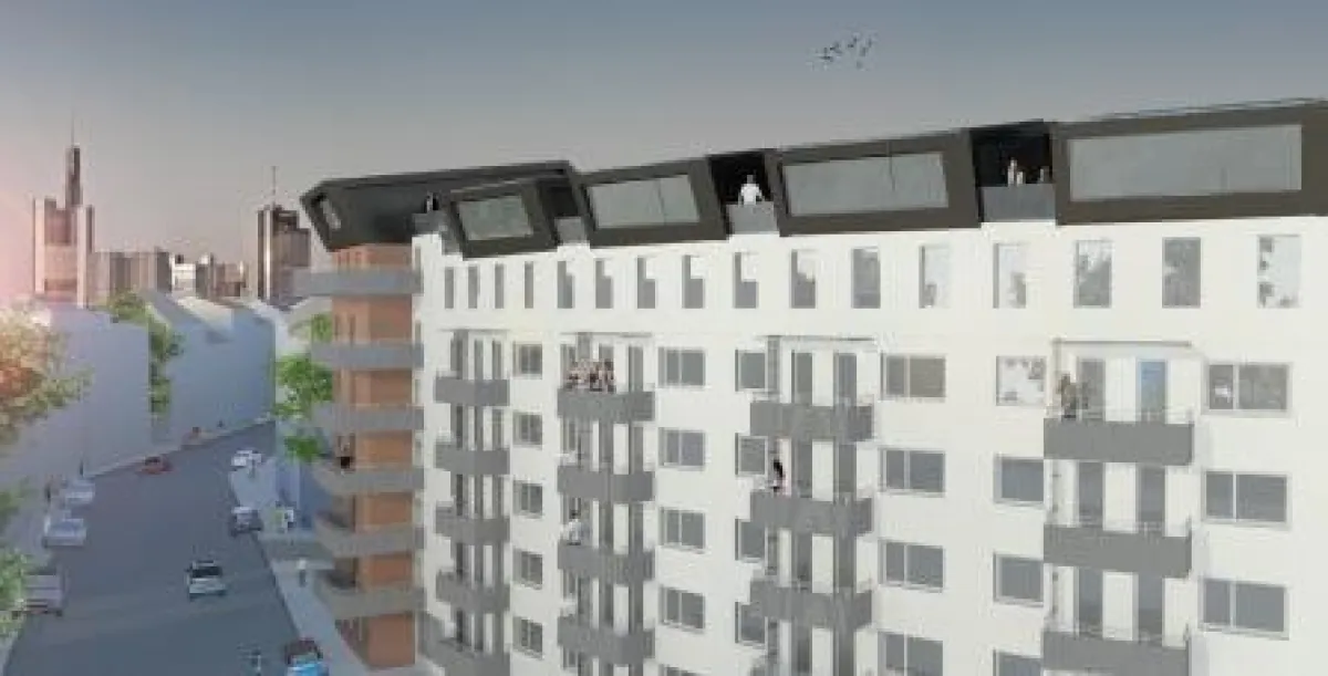 Rendering des OnTop-Konzepts der Studierenden für den Solar Decathlon Europe 2014.