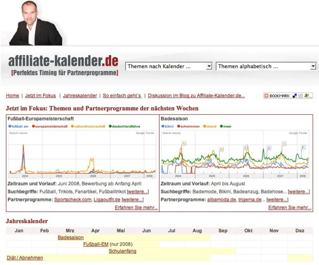Affiliate-Kalender.de - perfektes Timing für saisonale Themen und passende Partnerprogramme