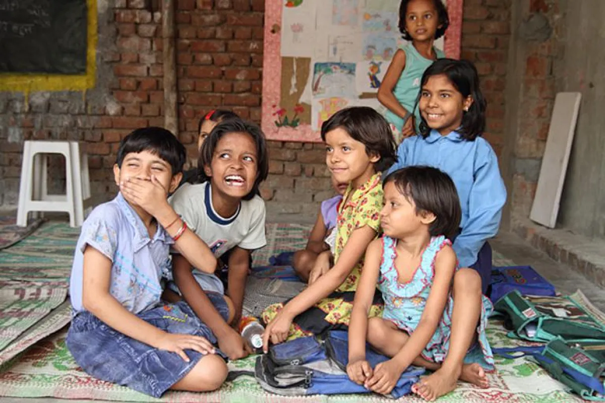 Kinder in einer der Schulen des Vereins in Delhi