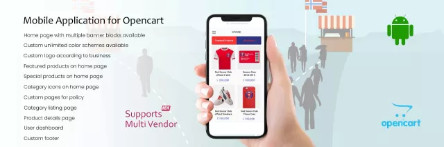 Bild: Purpletree Multivendor-Funktionen in Opencart 3 Mobile-Anwendung