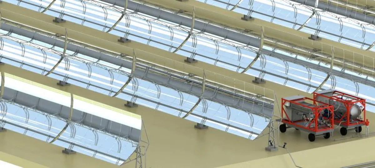 Mobile Testeinheit im Solarfeld