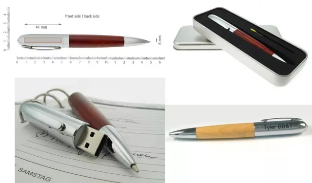 Bild: Holz-USB-Kugelschreiber - Edle Werbemittel für Geschäftskunden