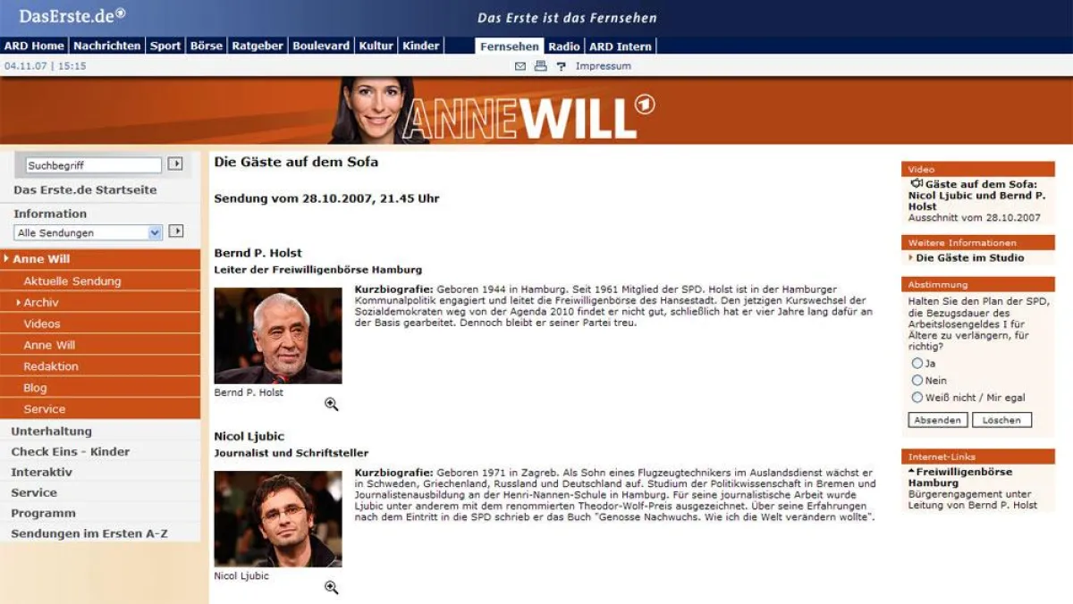Bernd P. Holst zu Gast bei Anne Will