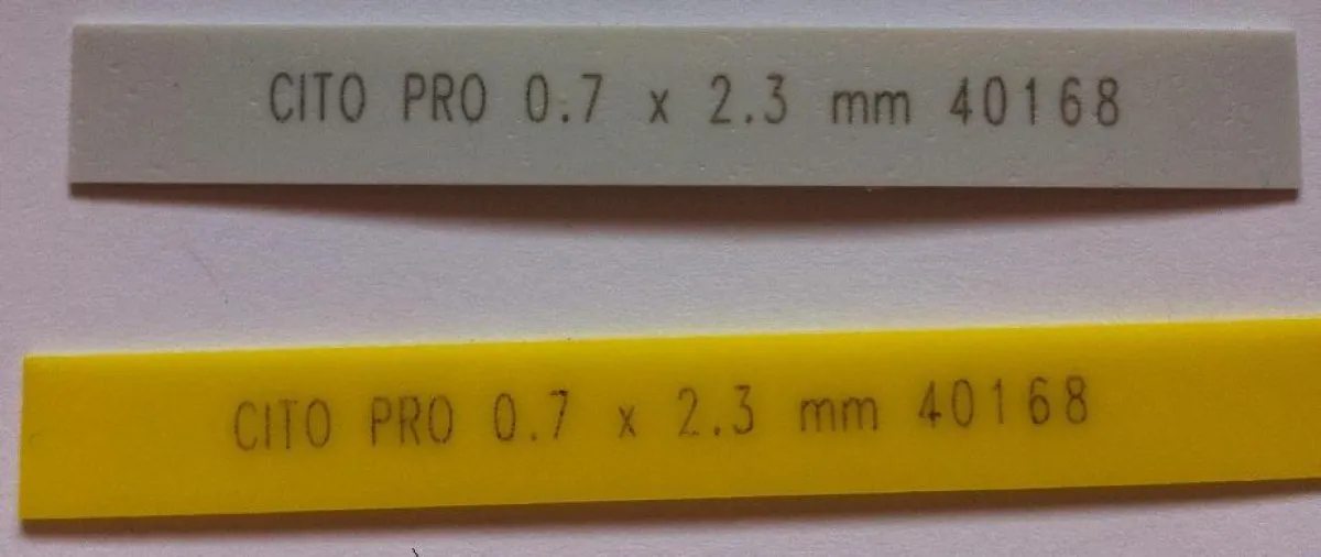 Polypropylen (PP) Teststreifen mit Faserlaser beschriftet