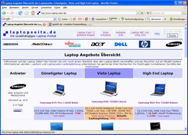 Bild: Laptopseite.de mischt die Karten neu