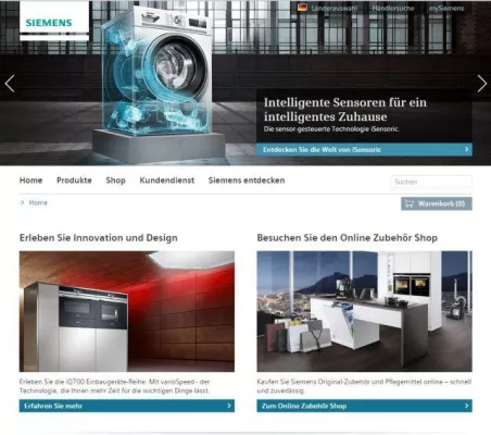 Bild: Siemens Hausgeräte startet mit Aperto globalen Website Relaunch