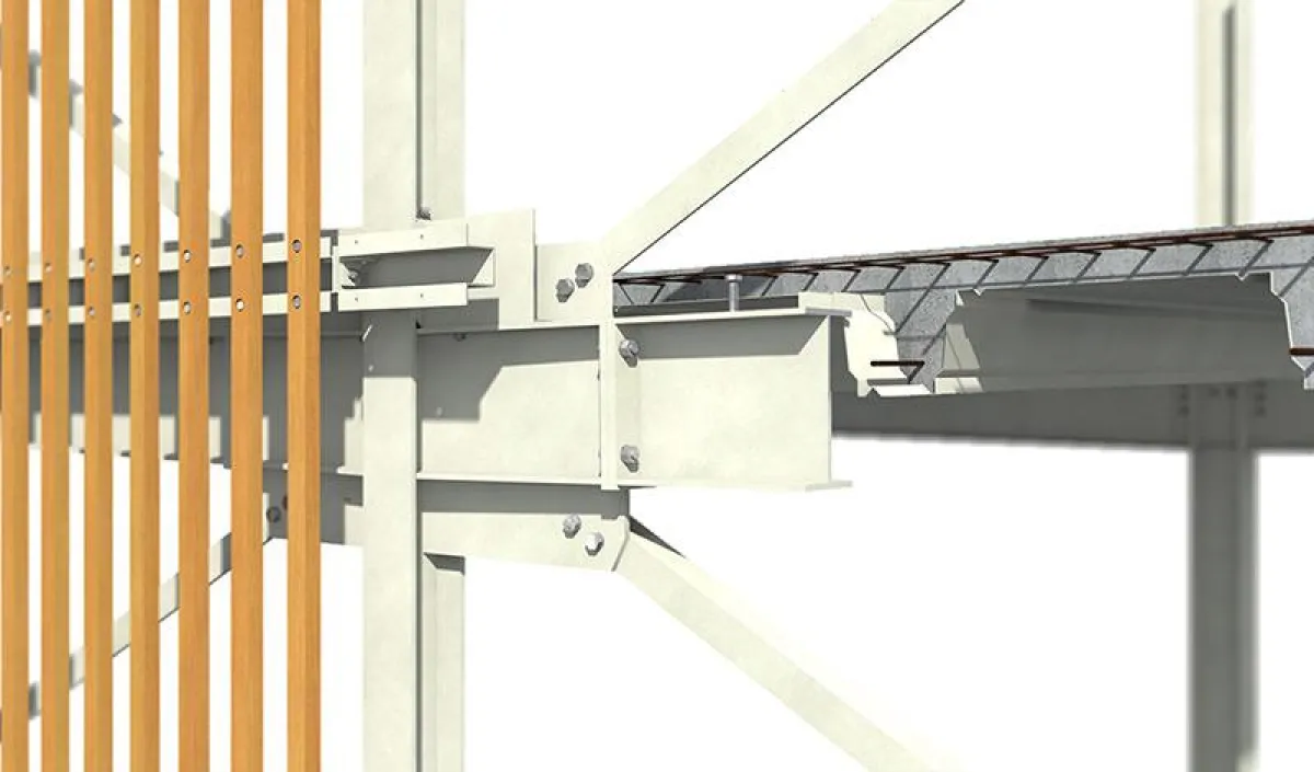 Auftragsvisualisierung eines in Tekla Structures erstellten Anschlussdetails