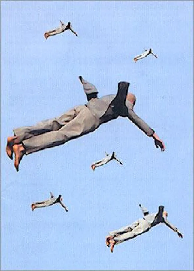 Sind das Selbstmörder oder Verrückte die einer neuen Sportart nachgehen?, Quelle: Ausschnitt aus dem CYNETart Festivalplakat 2006, Bildrechte: Transmedia Akademie Hellerau