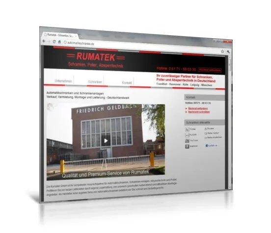 Rumatek GmbH präsentiert Automatikschranken auf eigener Internetseite Bild: Rumatek GmbH präsentiert Automatikschranken auf eigener Internetseite