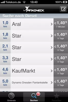 Bild: TankCheck iPhone App in Version 3.0