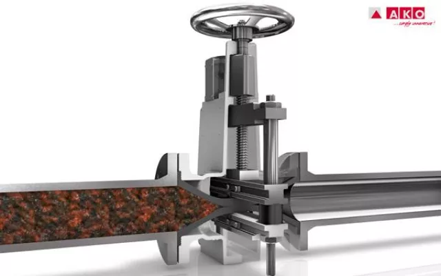 Bild: Absperrschieber von AKO - gut geeignet für abrasive Medien