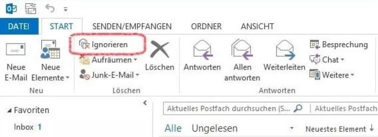 Bild: Wie ignoriere ich E-Mails zu bestimmten Themen? - Der QualityHosting-Outlook-Tipp