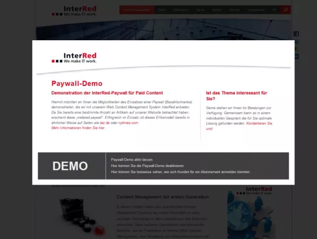 Bild: InterRed bietet Paid Content durch Paywalls