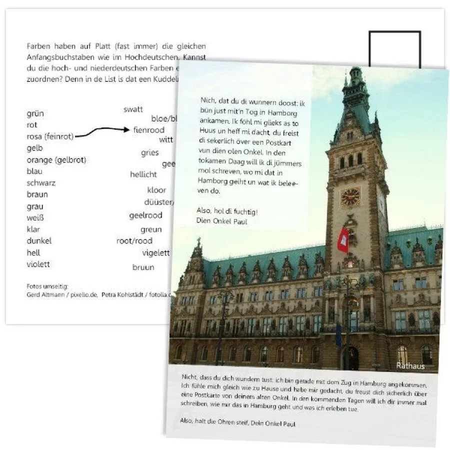 Beispielpostkarte auf Plattdeutsch