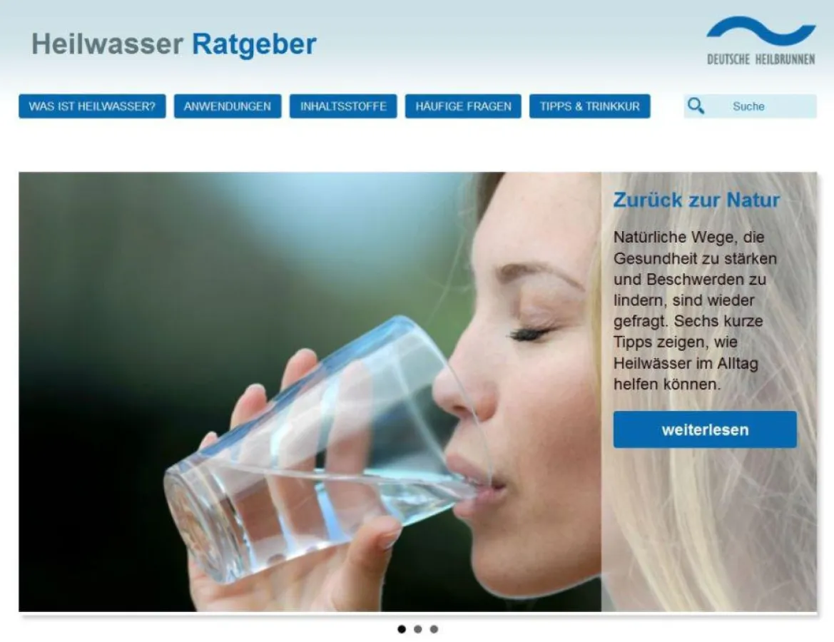Neue Website www.heilwasser-ratgeber.de informiert praxisnah über Heilwässer