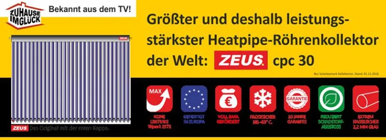 Zeus Hochleistungskollektor übertrifft alle Erwartungen Bild: Zeus Hochleistungskollektor übertrifft alle Erwartungen