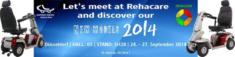 Bild: Shoprider Messe-Einladung zur REHACARE 2014