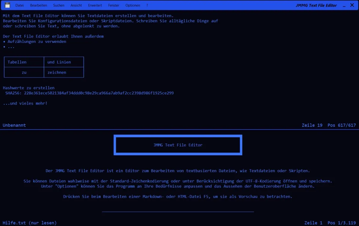 Text File Editor (© © 2026 JMMG Communications)