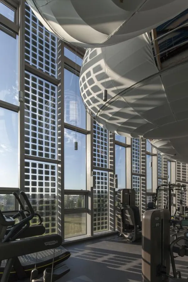 Insight view of the fitness center. (Reinhard Zimmermann / Empa)