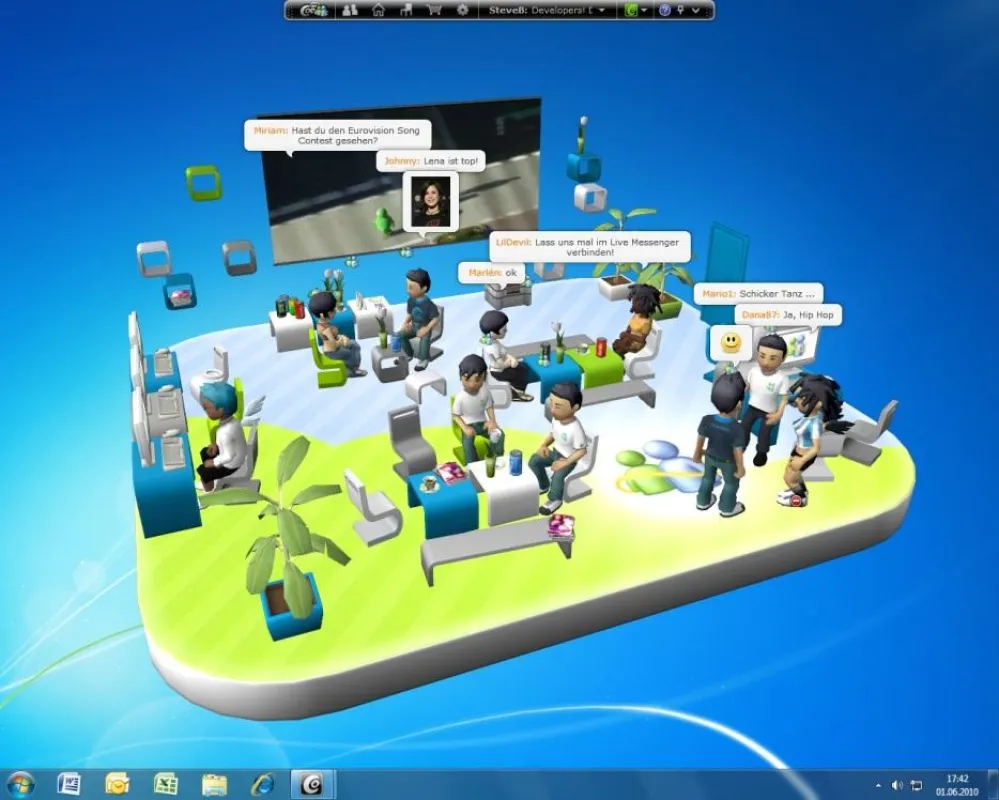 3D Microsoft Windows Live Messenger Lobby in der 3D Chat Community Club Cooee