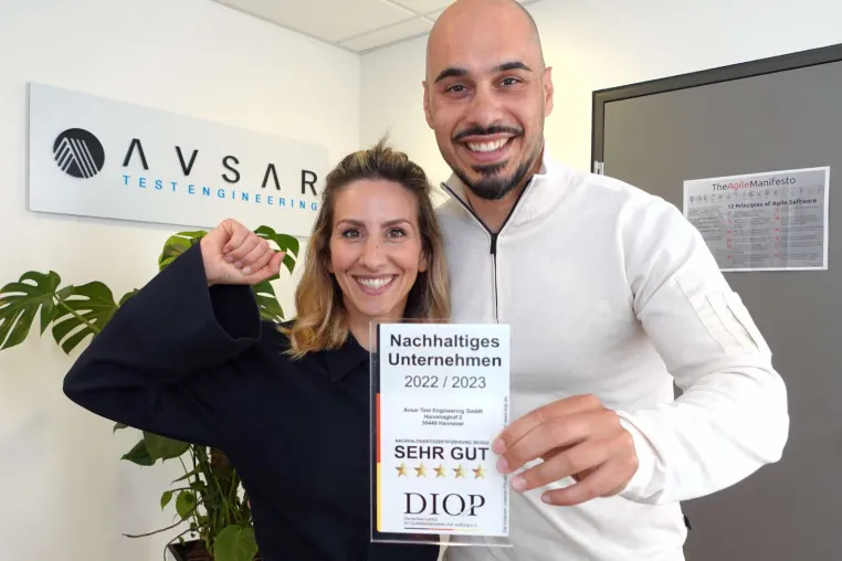 Bild: AVSAR Test Engineering GmbH in Hannover als nachhaltiges Unternehmen ausgezeichnet 