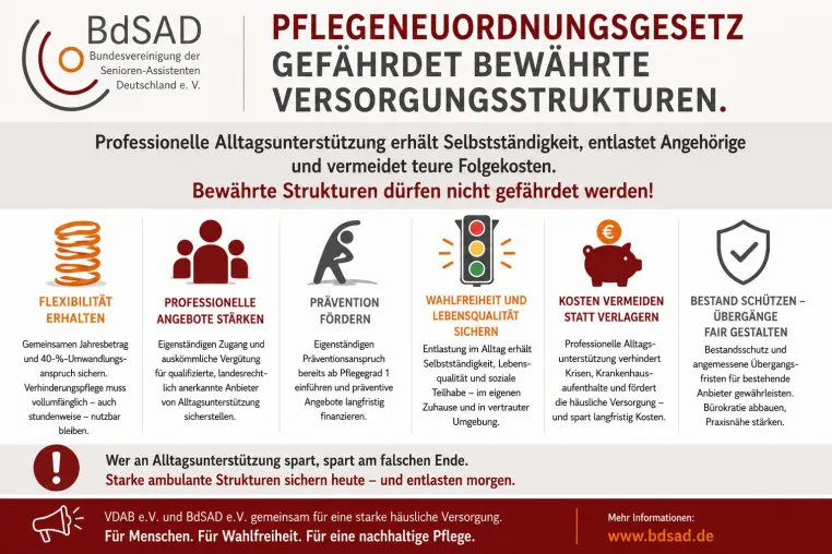 Bild: VDAB und BdSAD warnen: Pflegeneuordnungsgesetz gefährdet bewährte Versorgungsstrukturen