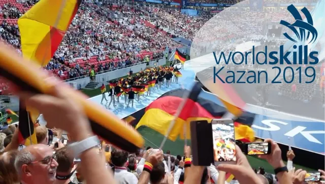 Bild: Deutsche Pflegenationalmannschaft mit Europameisterin Elisabeth Hölscher zur WM 2019 angetreten