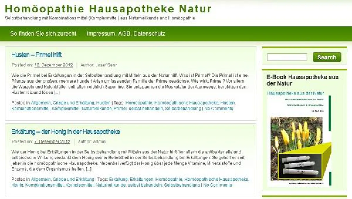 Hausmittel in der Hausapotheke aus der Natur