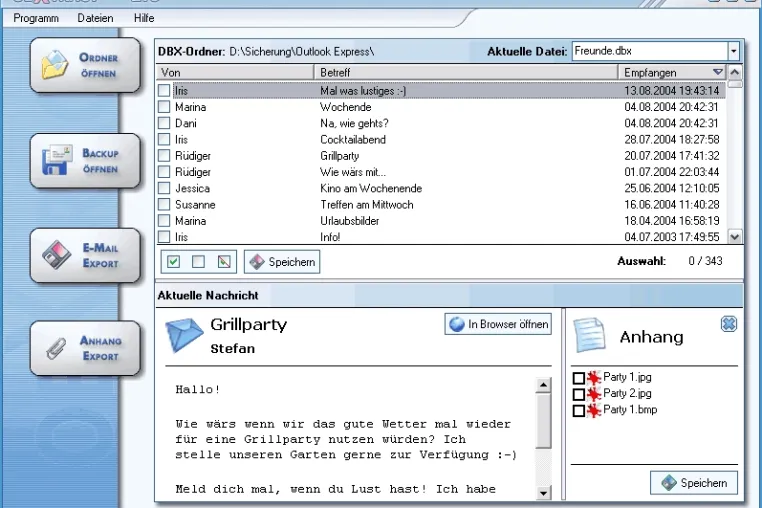 Bild: Outlook Express: Daten komfortabel sichern und archivieren