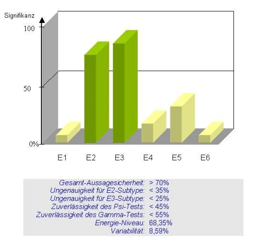 Ergebnis der Energy-Type-Analyse für einen Energy-Type E23