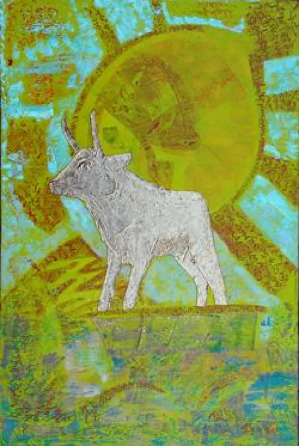 golden calb / Werkgruppe golden paintings von Thomas Sarbach