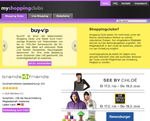 myshoppingclubs.de - Das Metaportal der Shopping Clubs ist online Bild: myshoppingclubs.de - Das Metaportal der Shopping Clubs ist online
