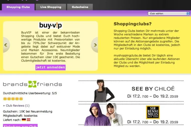 myshoppingclubs.de - Das Metaportal der Shopping Clubs ist online Bild: myshoppingclubs.de - Das Metaportal der Shopping Clubs ist online