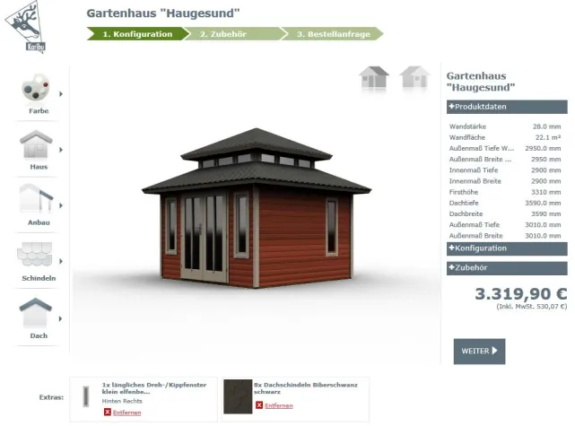 Bild: Hersteller professionalisiert Konfiguration von Gartenhäusern, Saunen & Co.