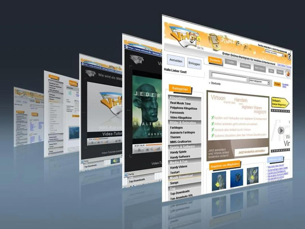 Virtoon Online-Marktplatz für mobiles Entertainment
