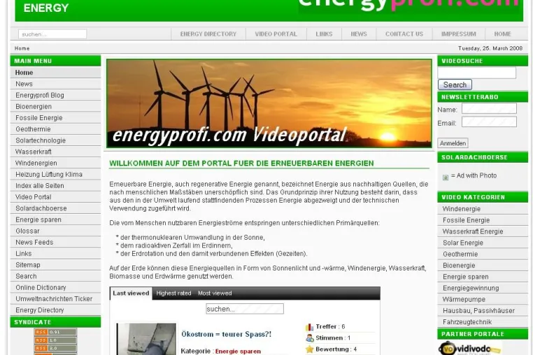 Bild: Neues Videoportal zum Thema erneuerbare Energien jetzt online