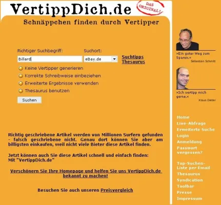 Bild: Vertippdich.de: PISA-Schwäche hilft bei eBay-Tippfehlersuche