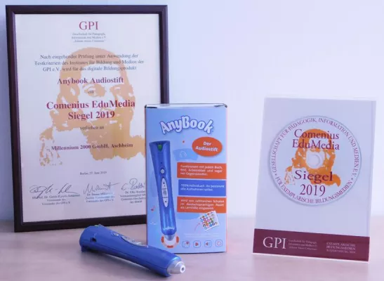 Bild: Anybook Audiostift mit Comenius-EduMedia-Award 2019 ausgezeichnet